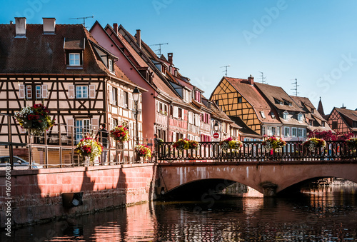 Beautiful town of Colmar in Alsace province of France on a summer sunny day photo