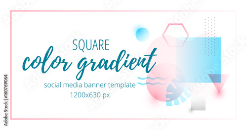 Square color gradient social media banner template timeline