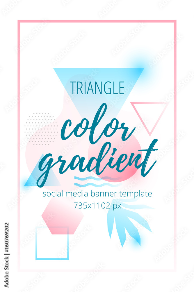 Triangle color gradient social media banner template pin Triangle color gradient social media banner template pin