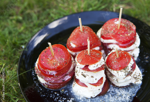 assiette de tomates mozzarelle apéro dinatoire photo