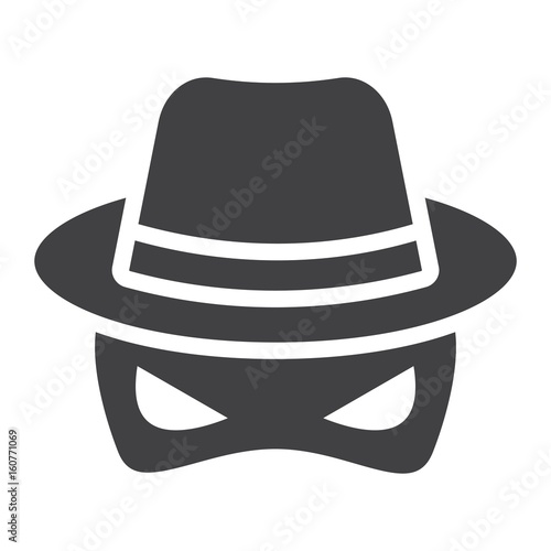 Spy solid icon, incognito and agent, vector graphics, a glyph pattern on a white background, eps 10.
