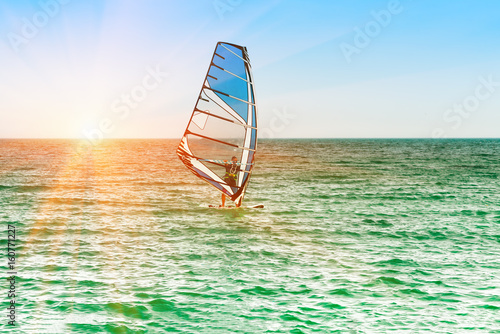 Windsurfing. Extreme water sports. Hobby