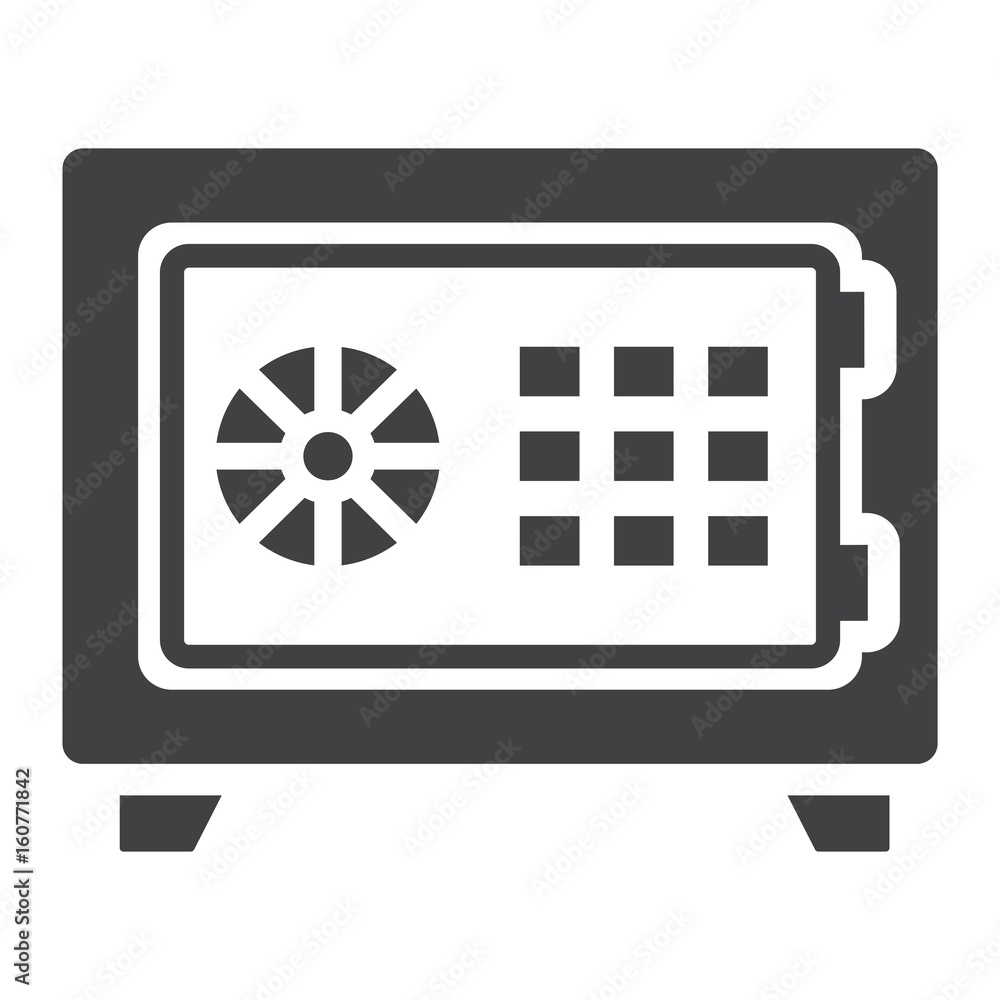 Strongbox solid icon, bank safe and security, vector graphics, a glyph pattern on a white background, eps 10. Strongbox solid icon, bank safe and security, vector graphics, a glyph pattern on a white background, eps 10.