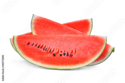 slice of fresh watermelon isolated on white background