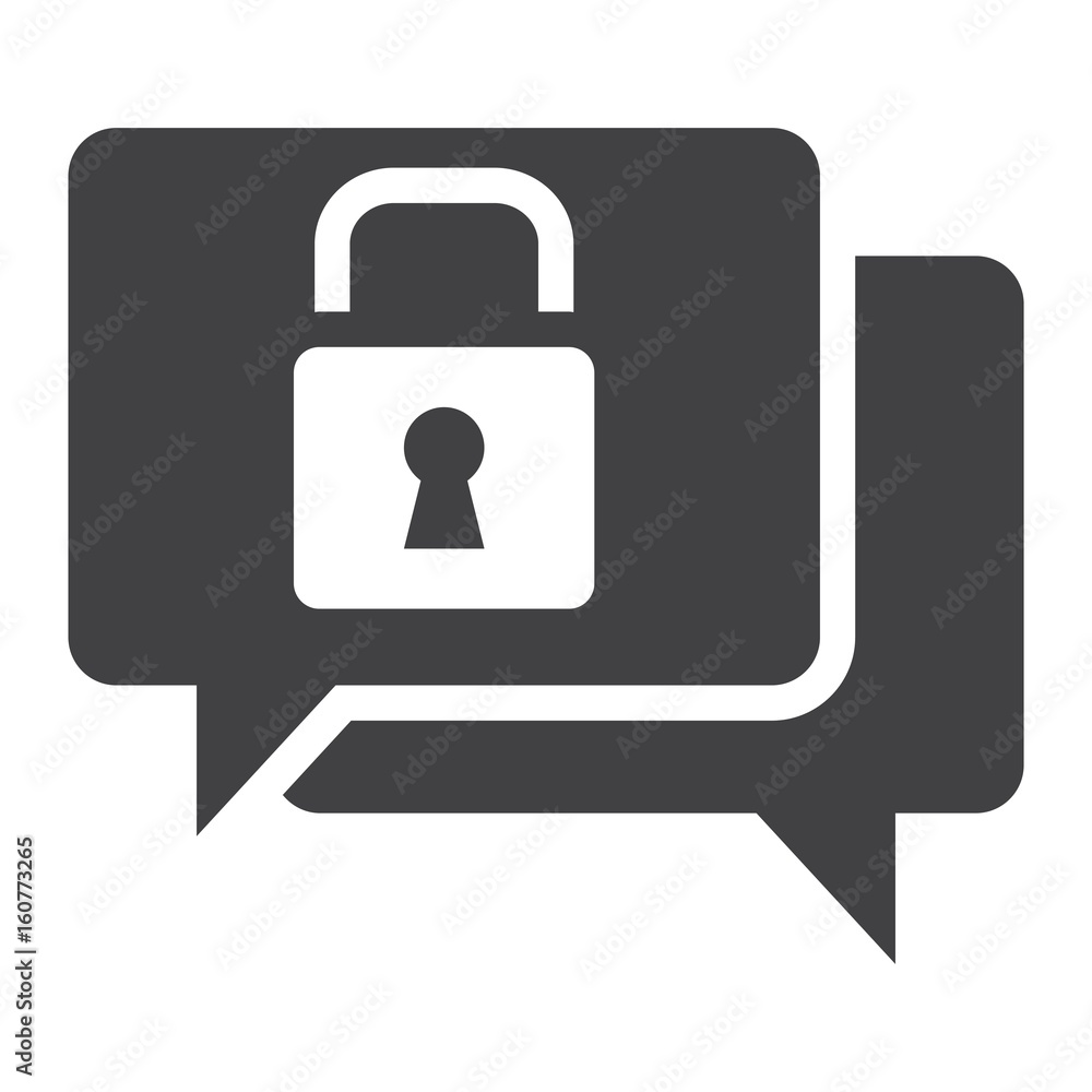 Obraz premium Encrypted Messaging line icon, security and padlock, chat vector graphics, a linear pattern on a white background, eps 10.