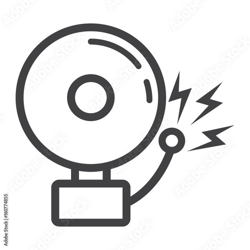 Fire alarm line icon, intruder alarm and security, vector graphics, a linear pattern on a white background, eps 10.