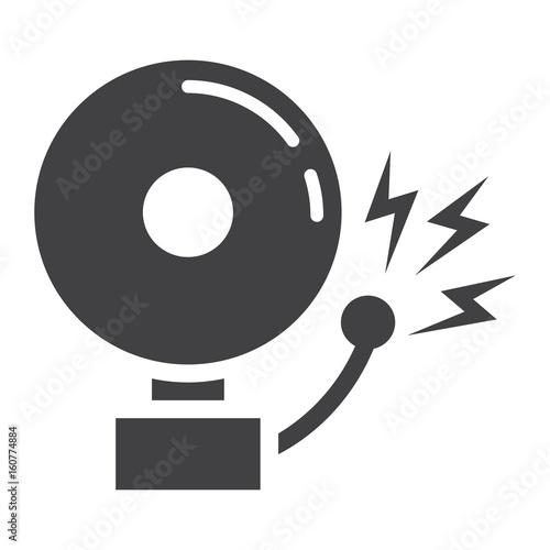 Fire alarm solid icon, intruder alarm and security, vector graphics, a glyph pattern on a white background, eps 10.