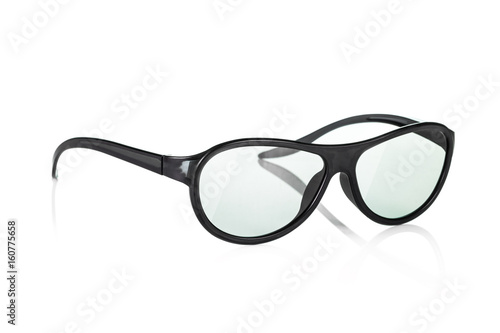 black eyeglasses isolated on white background