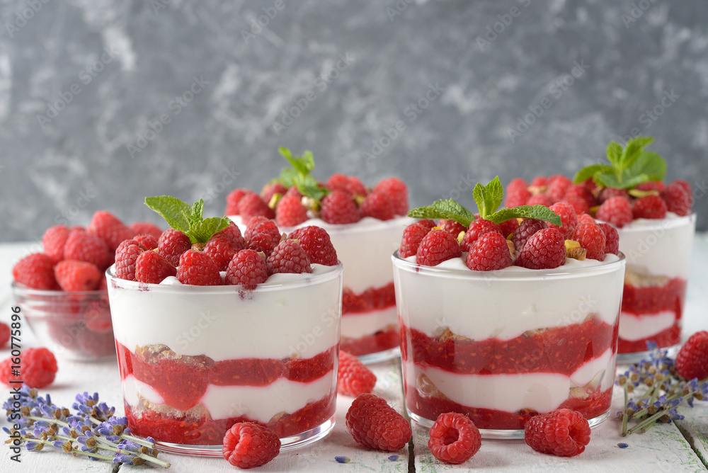 Raspberry cheesecake in a glass Raspberry cheesecake in a glass