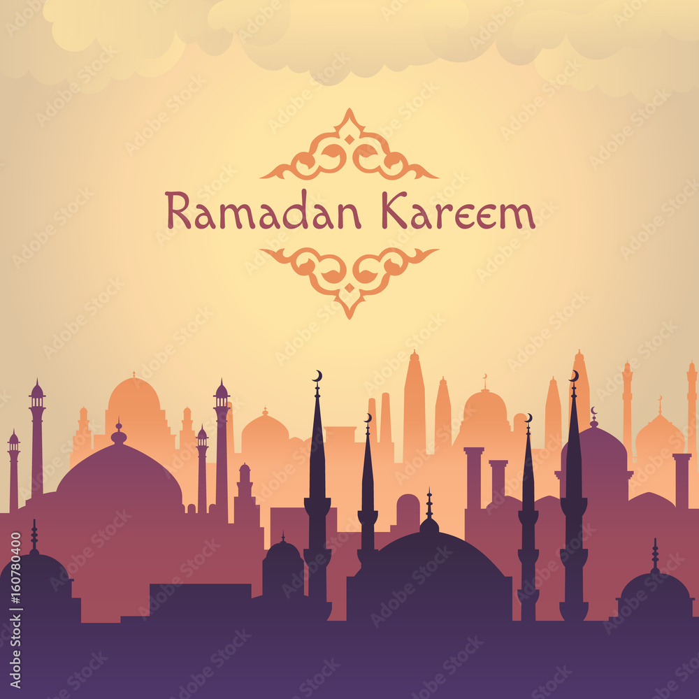 Ramadan arabik mosgue vector background