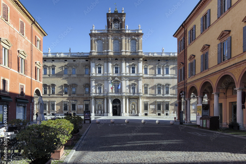 Modena. Scorcio di Piazza degli Estensi con Facciata di Palazzo Ducale.