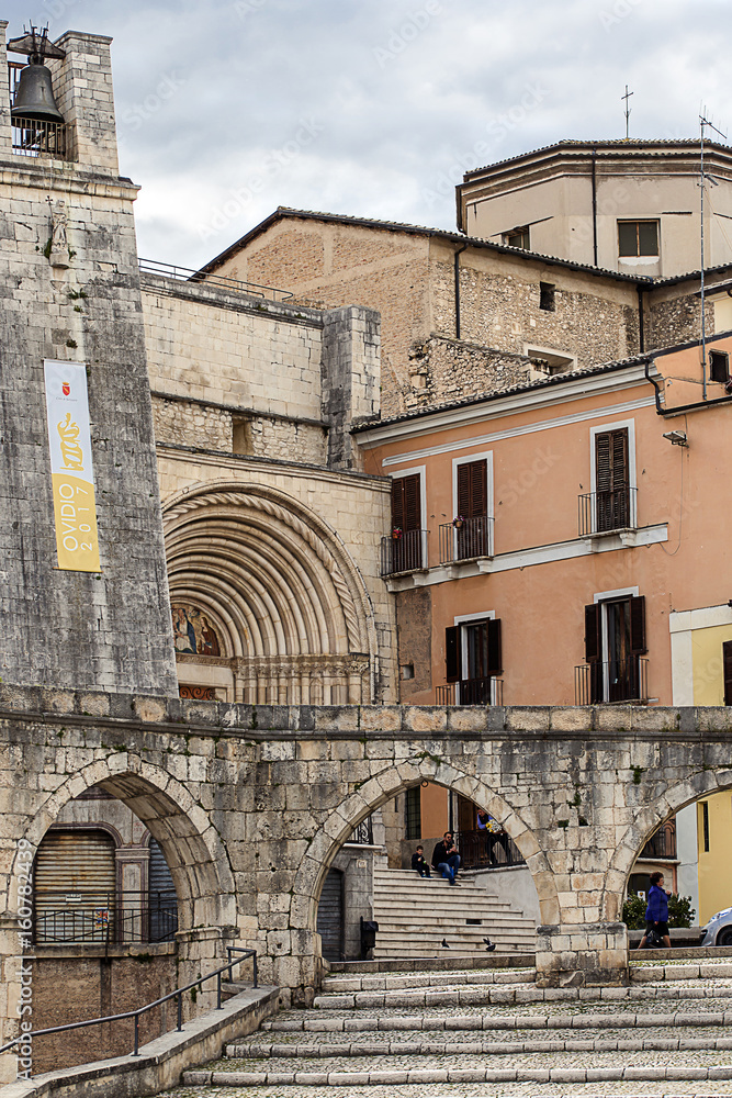 SULMONA, ITALY - MARCH, 2017: Architectural detail in Sulmona