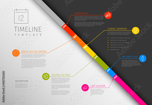 Infographic diagonal timeline template