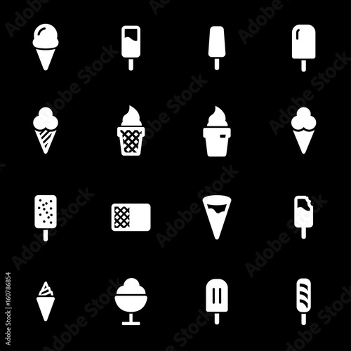 Vector white ice cream icons set