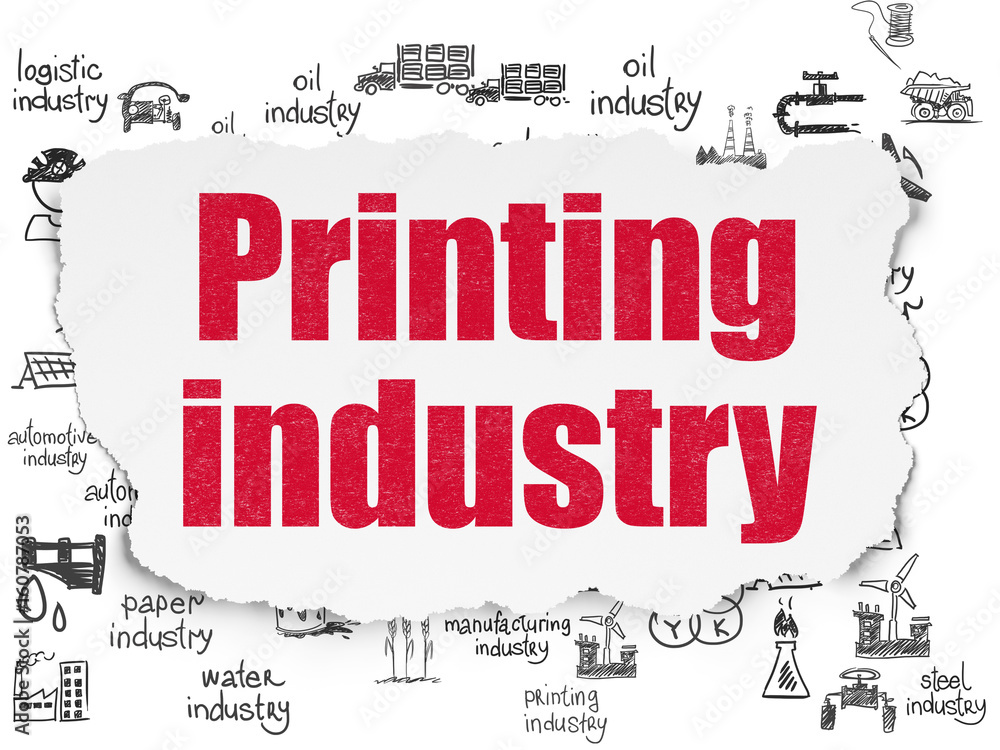Fototapeta premium Manufacuring concept: Printing Industry on Torn Paper background