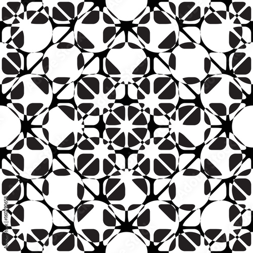 psychedelic vector seamless monochrome background, inversion