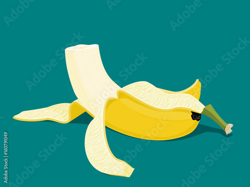 Isolated eaten banana on transparent background
