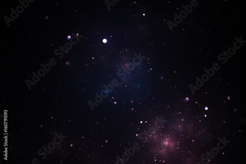 Fractal color illustration of deep space with stars and nebula