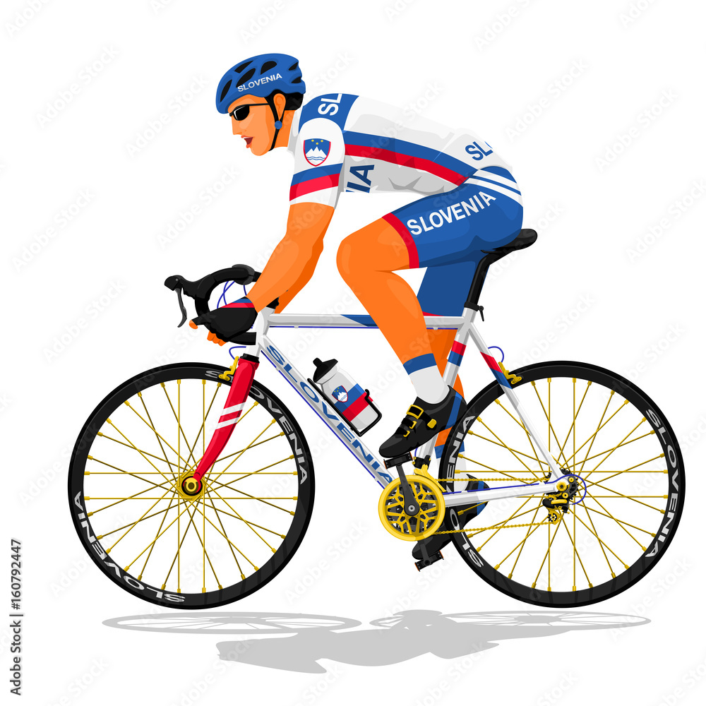 Naklejka premium Slovenia road cyclist on transparent background 