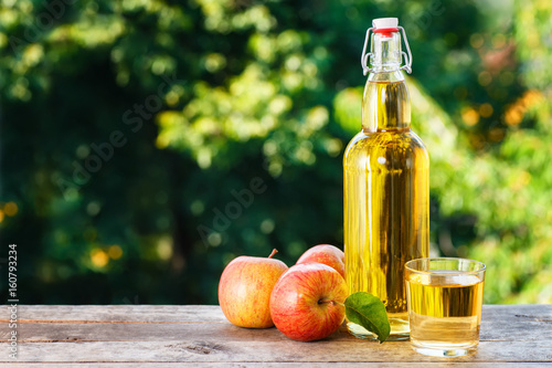 apple cider in glass bottle