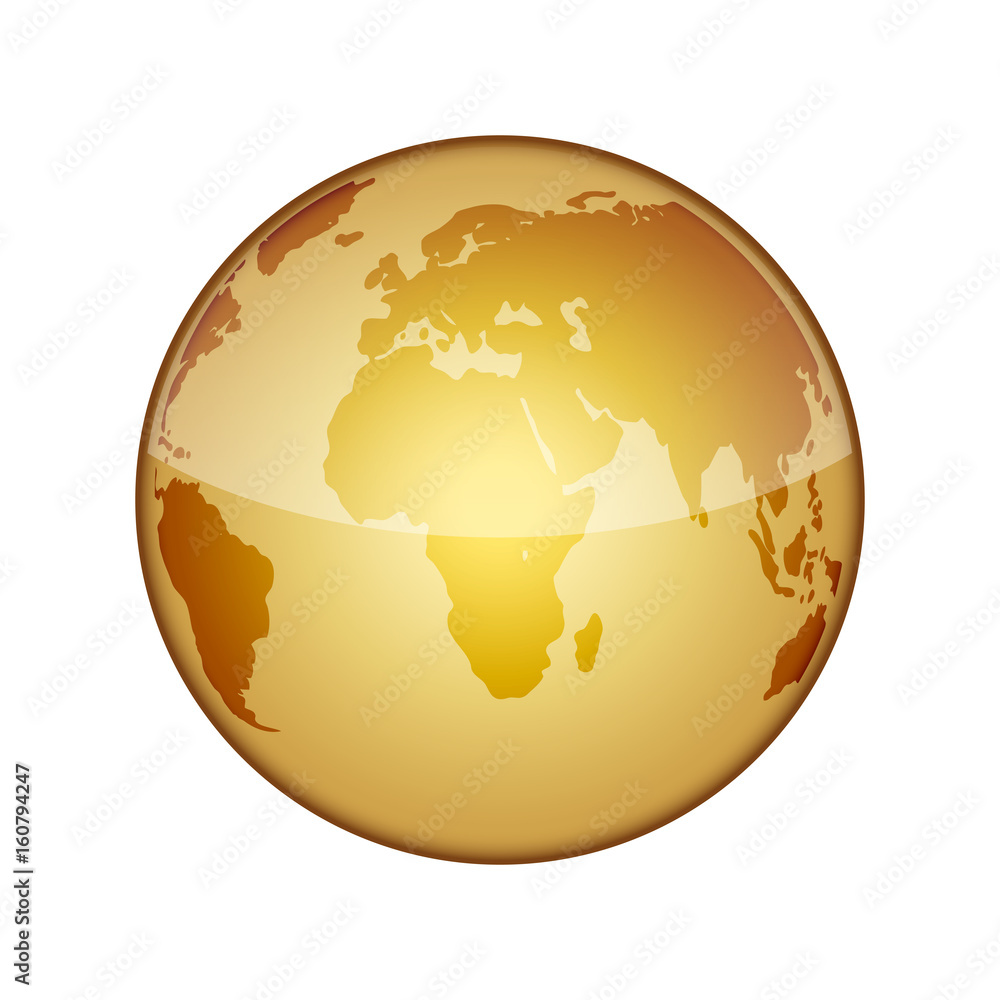 Golden globe icon. Vector illustration. Golden globe icon. Vector illustration.