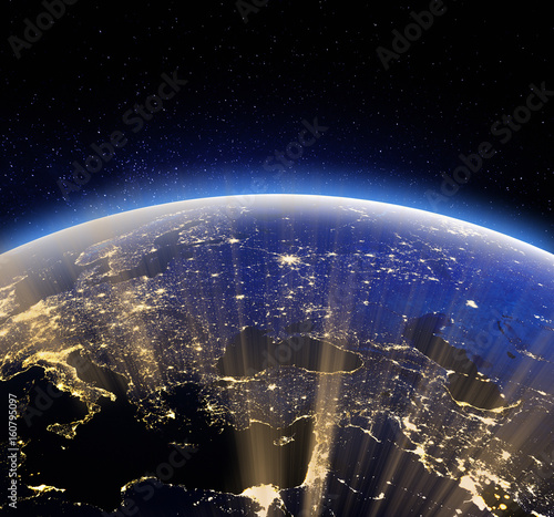 Fototapeta Naklejka Na Ścianę i Meble -  Earth space. Elements of this image furnished by NASA