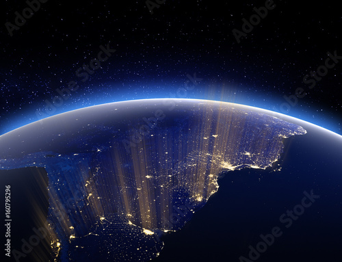 City lights. Elements of this image furnished by NASA