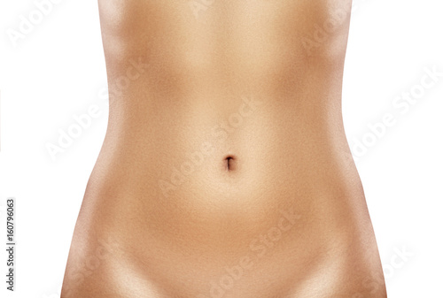 Beautiful female belly. Pretty woman cares stomach. Healthcare, digestion, intestinal health. Wellness, spa. Body part photo