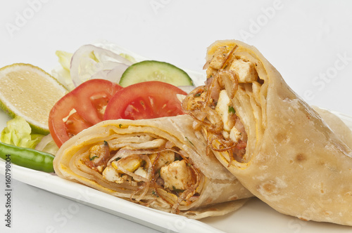 paneer kathi rolls with fresh salad