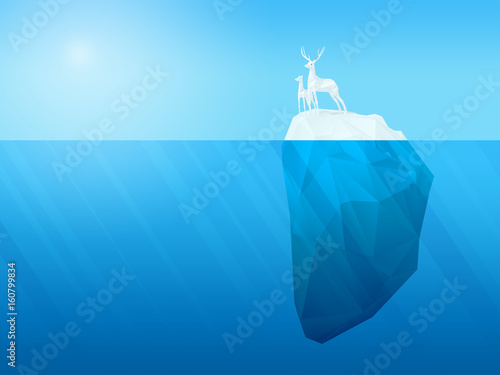 deer on iceberg