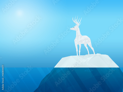 deer on iceberg