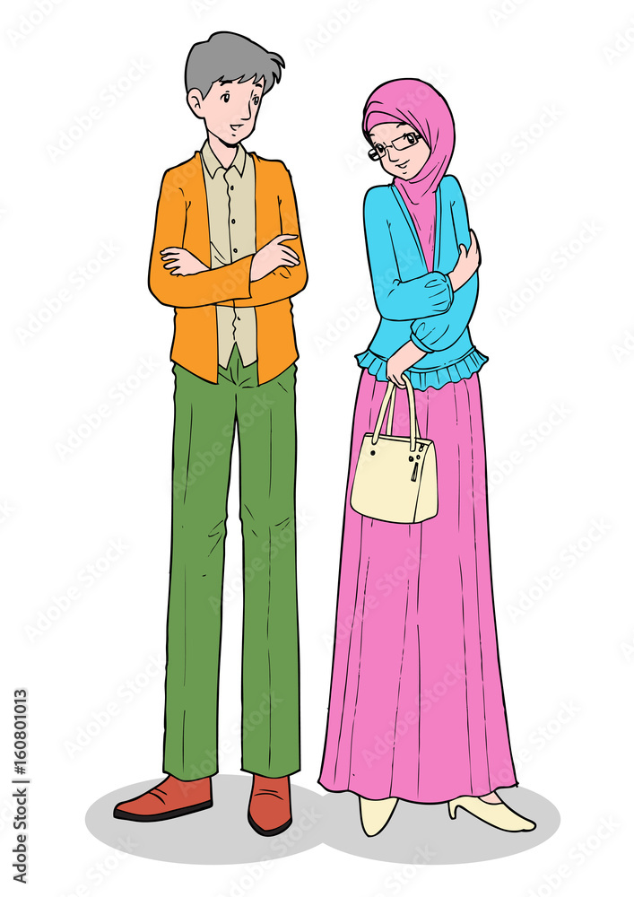 Young asian muslim couple