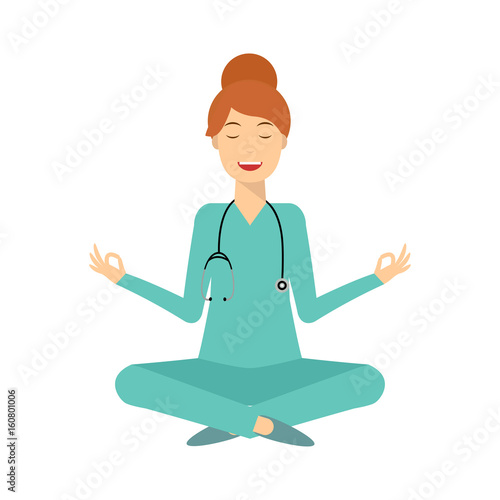 Yoga smiling doctor woman