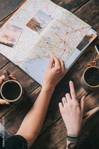 planning trip with map