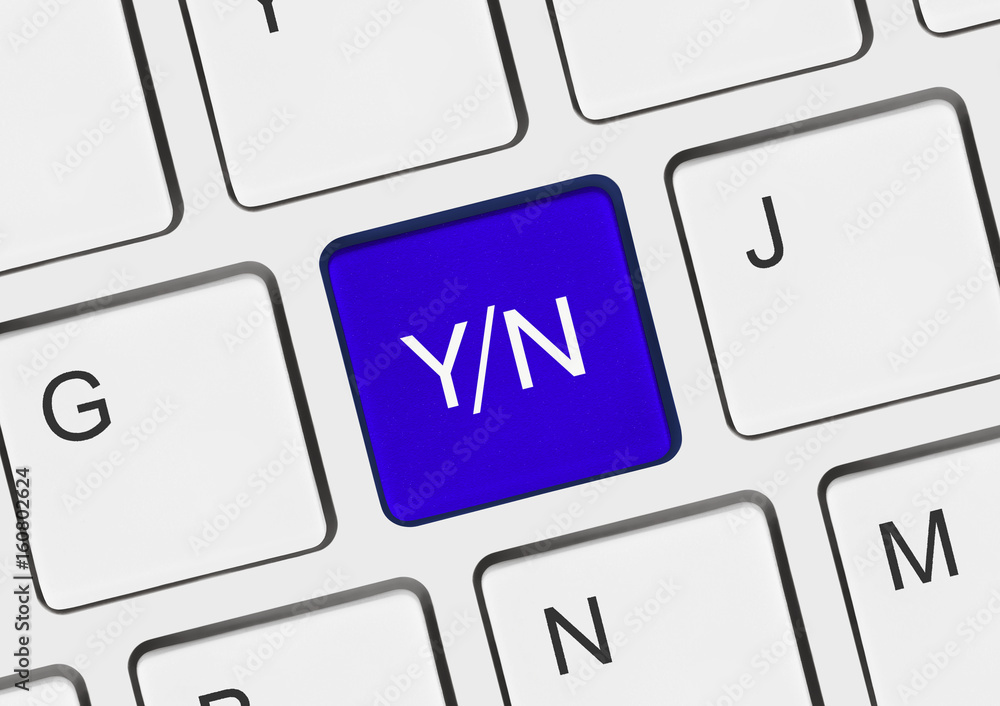 Computer keyboard with Yes and No key Computer keyboard with Yes and No key