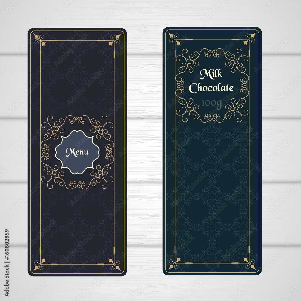Fototapeta premium Set of vector restaurant menu western vintage style