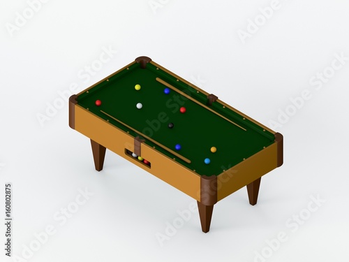 Billiard table.Isolated on ...