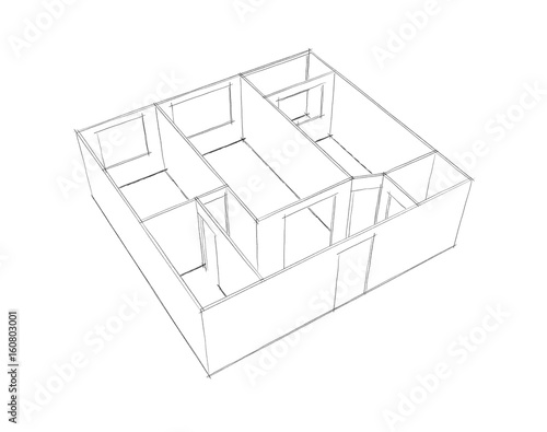 Empty room plan.Isolated on...