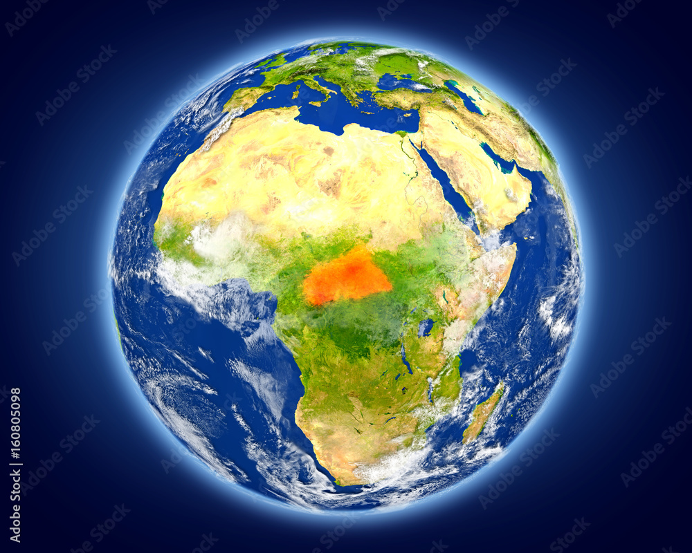 Central Africa on planet Earth