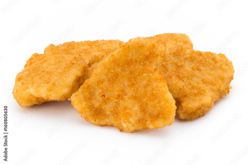 Nugget chiken on the white background. Nugget chiken on the white background.