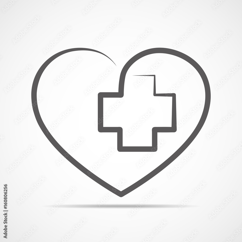Heart with Medical cross. Vector illustration. Heart with Medical cross. Vector illustration.