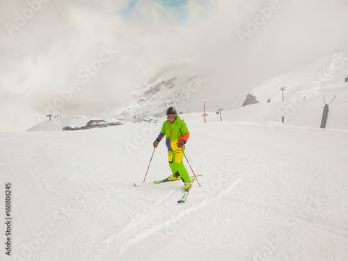 Happy Romanian Skier Man On The Slope