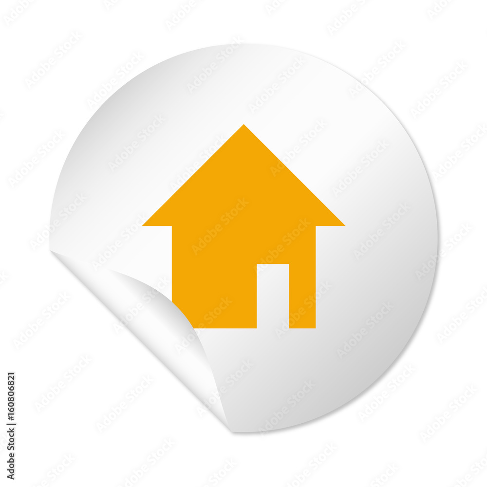 Runder Sticker - Haus orange Runder Sticker - Haus orange