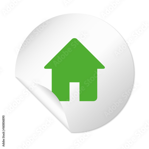 Runder Sticker - Haus grün
