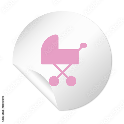 Runder Sticker - Kinderwagen Mädchen