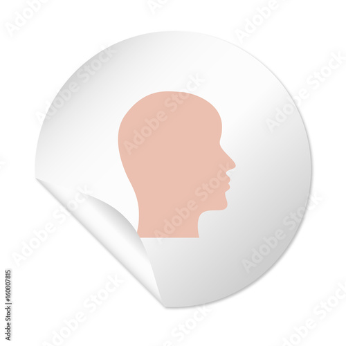 Runder Sticker - Kopf Profil