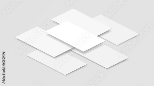 3D Mockup mobile app interface. Blank app screen. Horizontal 9:16 aspect ratio in white color tone created by vector easy to use for user interface and user experience design.