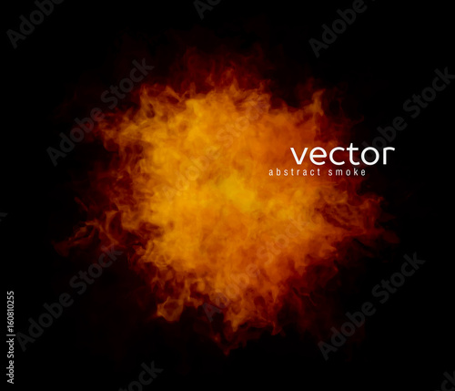 Vector illustration of smoky shape on black background.