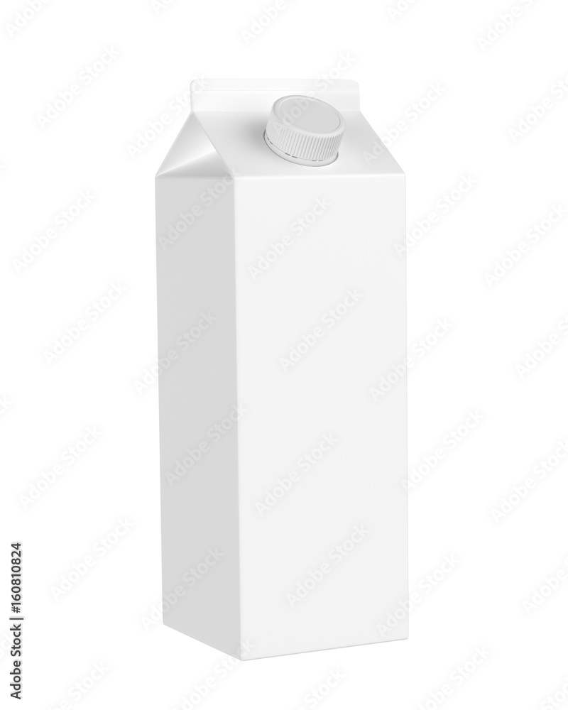 milk box isolated on white background, 3D rendering milk box isolated on white background, 3D rendering