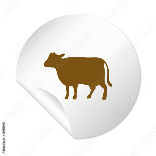 Runder Sticker - Rind braun